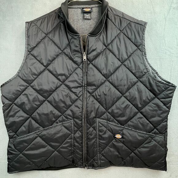 Dickies RN 20697 Black Quilted Liner Vest Full Zip Front Closure Mens Size 3XL - Picture 1 of 9